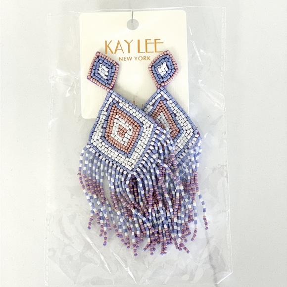 💝 FINAL SALE KAYLEE Handmade Beaded Tassel Earrings- Boho Drop Fringe Ea… - Picture 8 of 10
